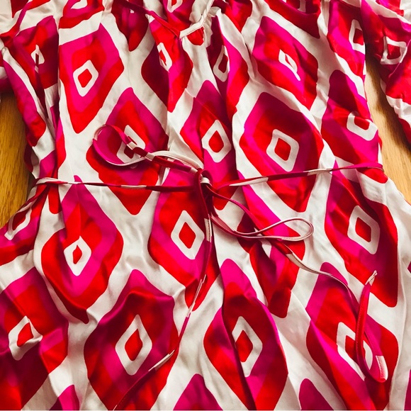 Citrine Geometrical Print Silk Dress - Picture 3 of 8